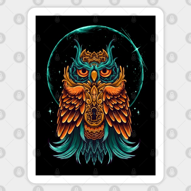 Owl ornament shine fire Sticker by Dimas Haryo